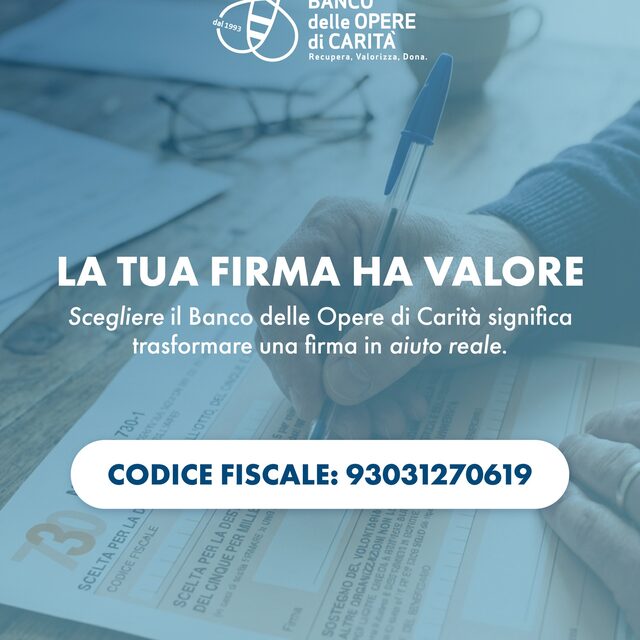 Il tuo 5x1000 può diventare un gesto concreto di vicinanza e solidarietà. Ogni firma ci aiuta a recuperare e distribuire alimenti a soste…